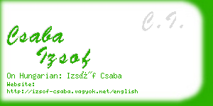 csaba izsof business card